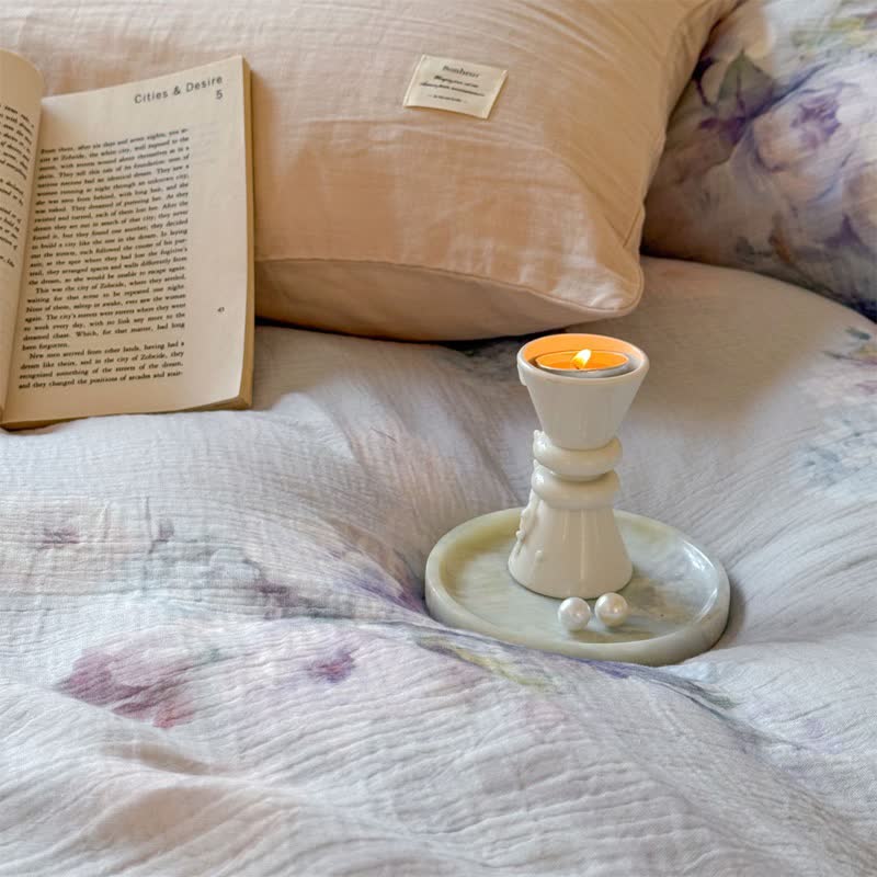 Ownkoti Subtle Floral Cotton Tie-Closure Bedding Set(4PCS) - image 13