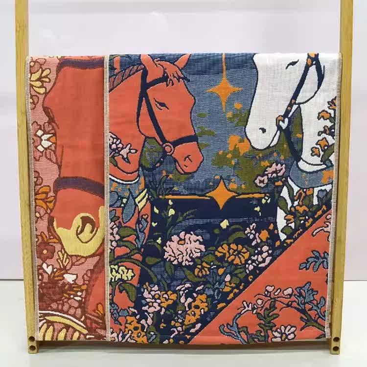 Ownkoti Artistic Horse Floral Cotton Gauze Towel - image 5