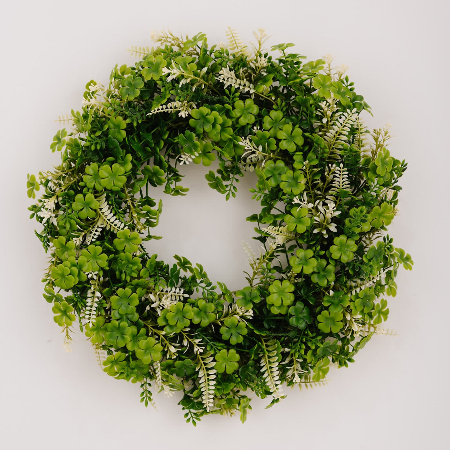 Ownkoti St. Patrick's Day Artificial Four-Leaf Clover Wreath - Four-leaf Clover with White Leaves - 2PCS - 19" - image 9