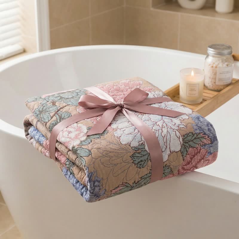 Ownkoti Luxurious Peony Cotton Gauze Bath Towel - image 4