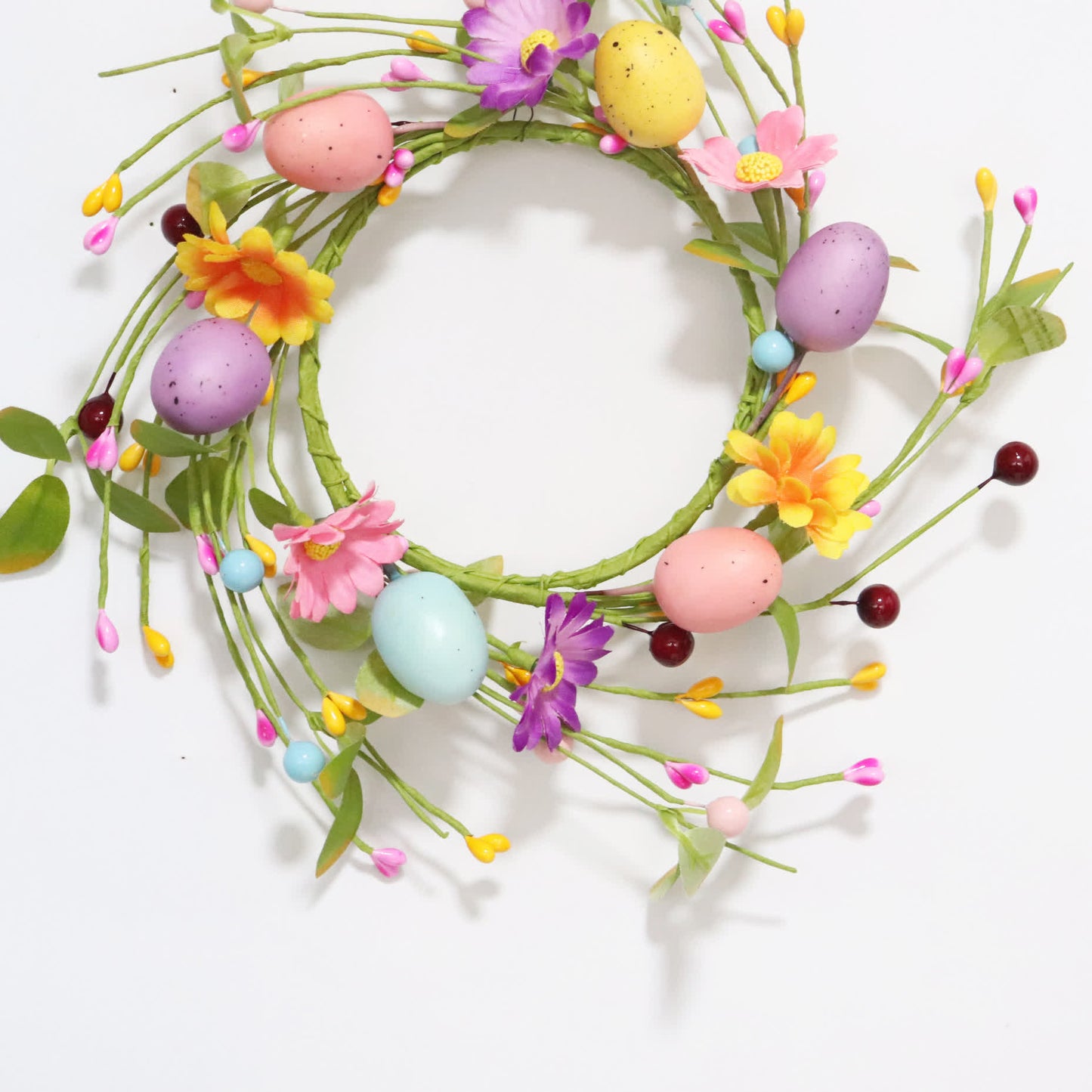 Ownkoti Easter Egg Faux Flower Wreath Candle Ring - image 7