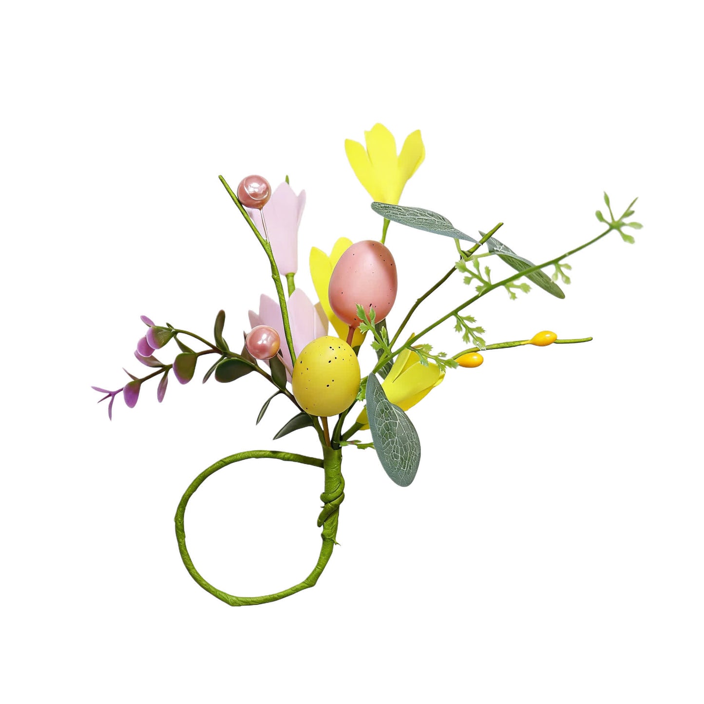 Ownkoti Easter Egg & Forsythia Spring Napkin Ring Set - image 8