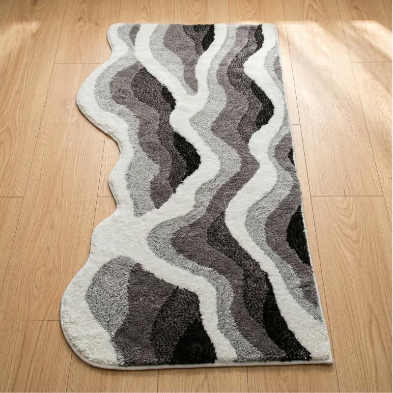 Ownkoti 3D Coastal Wave Flocked Rug - image 7