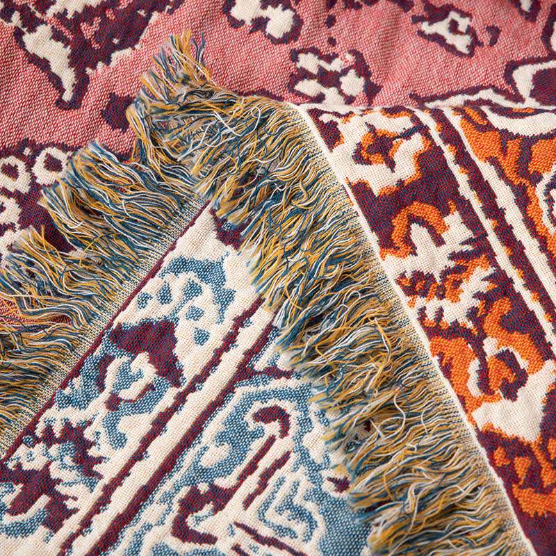 Ownkoti Vintage Floral Cotton Tassel Blanket - image 5