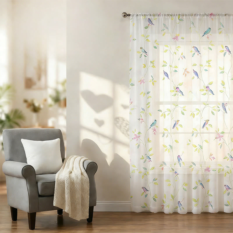 Ownkoti Country Style Bird & Leaf Curtain - image 8