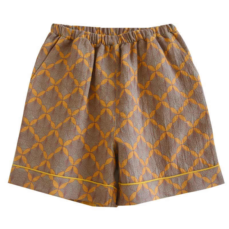 Ownkoti Yellow Plaid Cotton Gauze Pajama Shorts - image 9