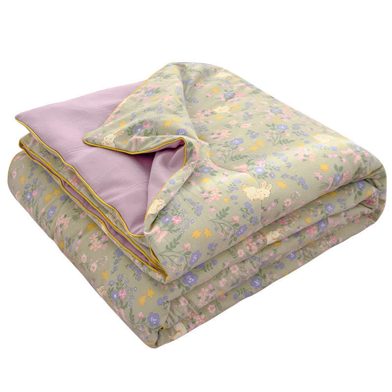 Ownkoti Fairytale Bunny & Floral Cotton Quilt - image 4