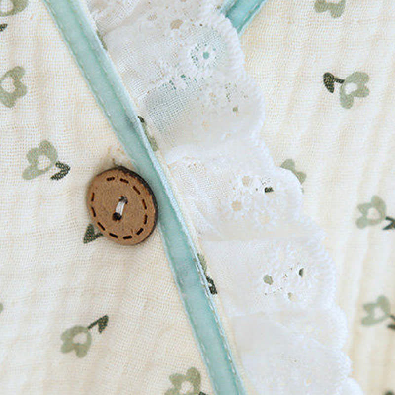 Ownkoti Short Sleeve Kimono Floral Cotton Pajama Set - image 14