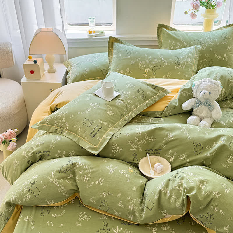 Ownkoti Bunny & Leaf Brushed Cotton Bedding Set - image 5