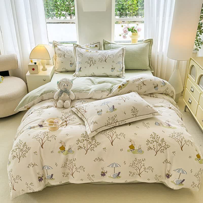 Ownkoti Bunny & Tree Brushed Cotton Bedding Set - image 1