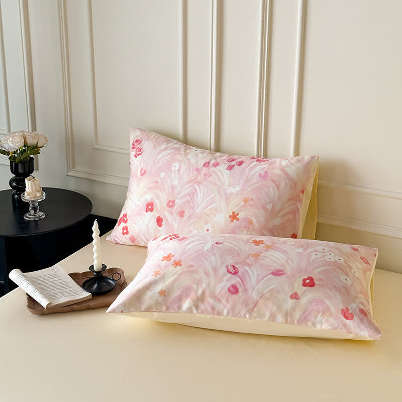 Ownkoti Elegant Pink Floral Cotton Bedding Set - image 6