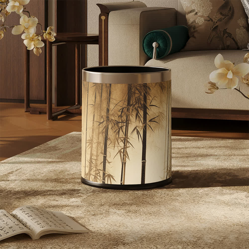 Ownkoti Oriental Bamboo Shadow Decorative Trash Can – ownkoti