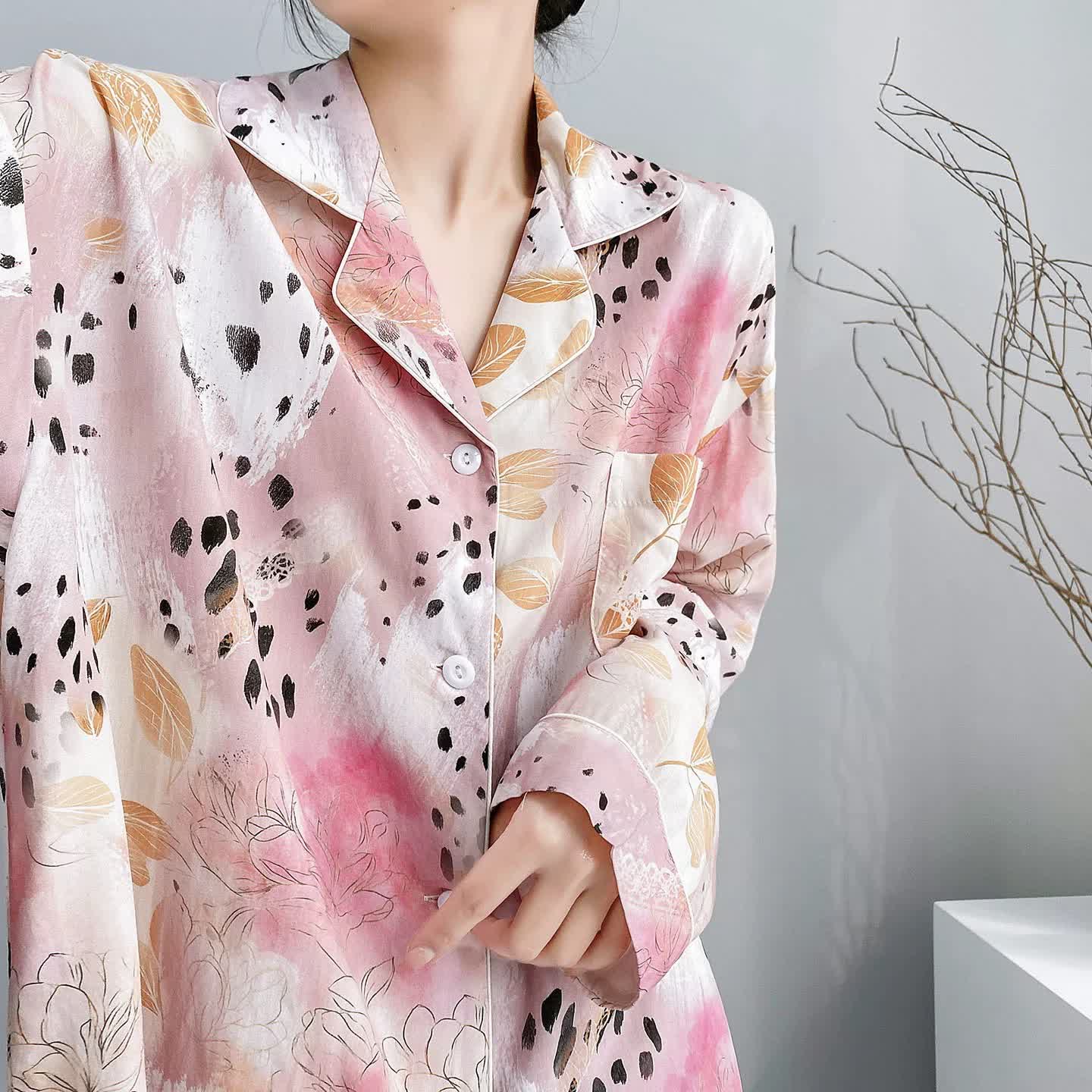 Ownkoti Mixed Floral & Leopard Print Pajama Set - image 3