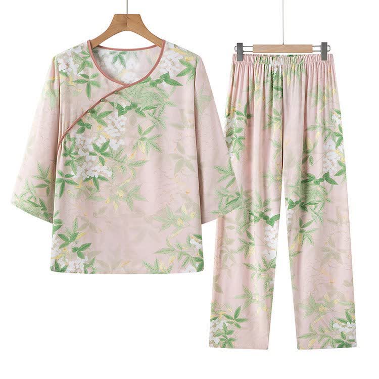 Ownkoti Oriental Floral & Leaf Pajama Set - image 6