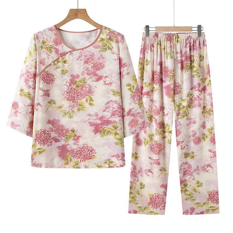 Ownkoti Oriental Pink Floral Pajama Set - image 5