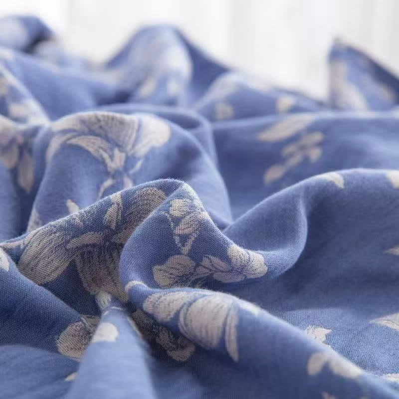 Ownkoti Blue Lily Cotton Gauze Bedding Set(4PCS) - image 5