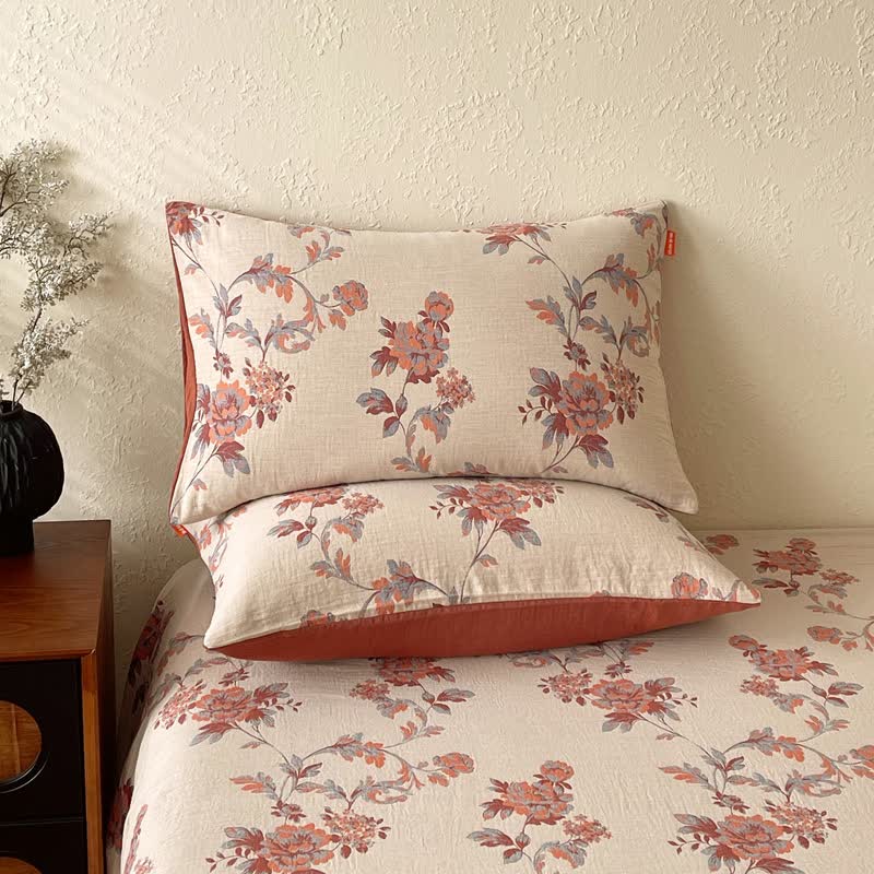 Ownkoti Ombre Floral Cotton Gauze Bedding Set(4PCS) - image 2