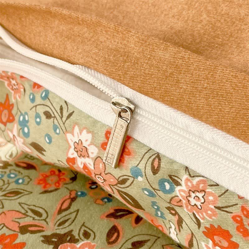 Ownkoti Vintage Floral Leaf Pure Cotton Bedding Set(4PCS) - image 11