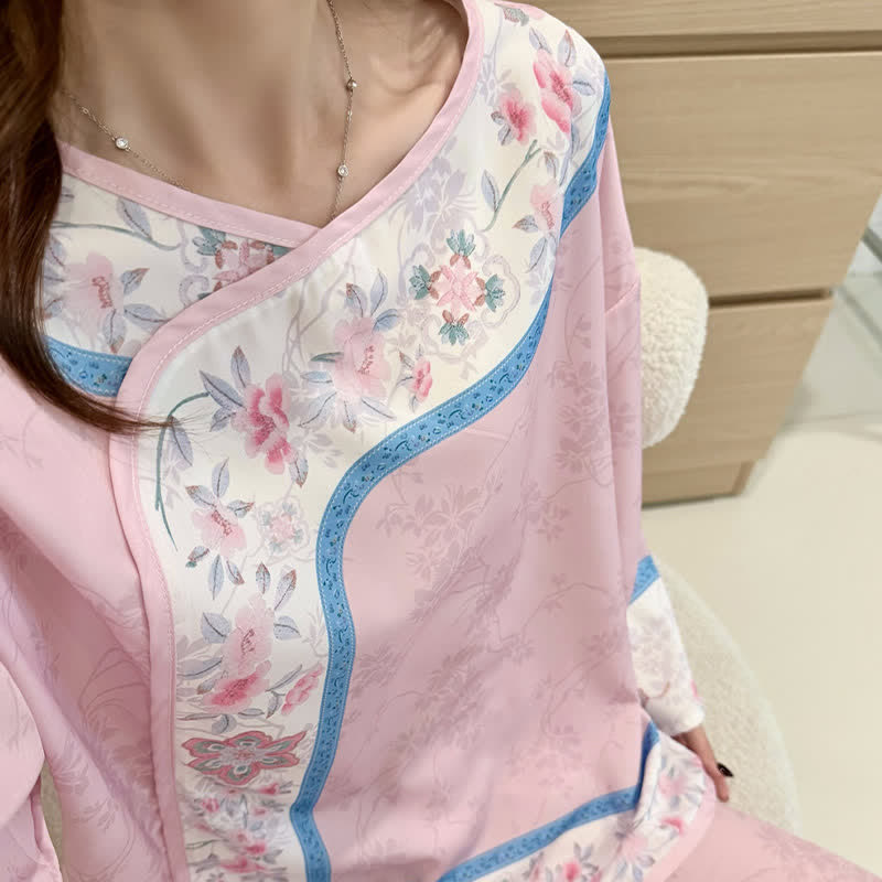 Ownkoti Retro Hanfu-Inspired Floral Pajama Set - image 10