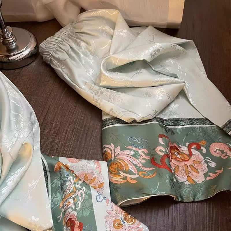 Ownkoti Light Green Vintage Floral Pajama Set - image 7