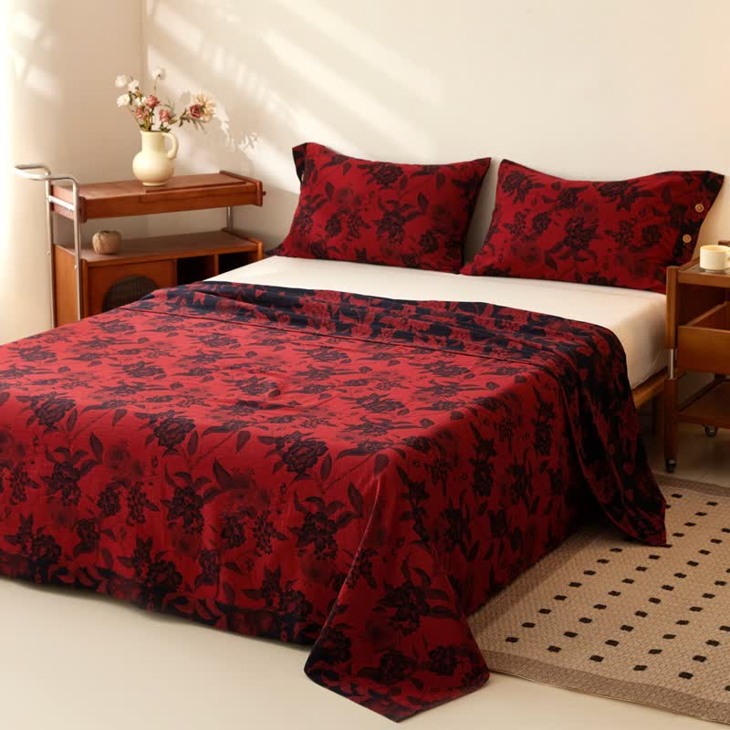 Ownkoti Vintage Floral Cotton Double Gauze Bedspread - image 1