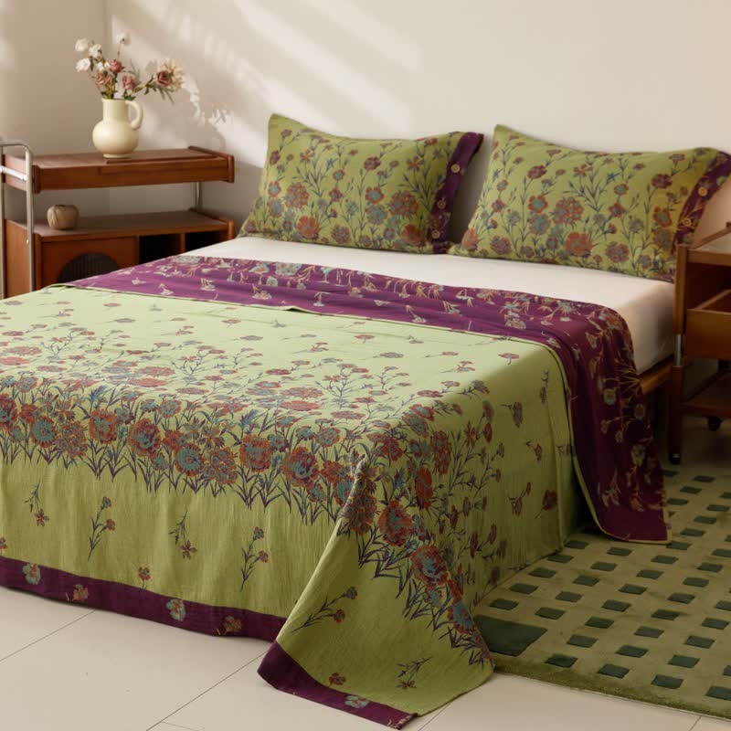 Ownkoti Luxurious Floral Cotton Double Gauze Bedspread - image 1
