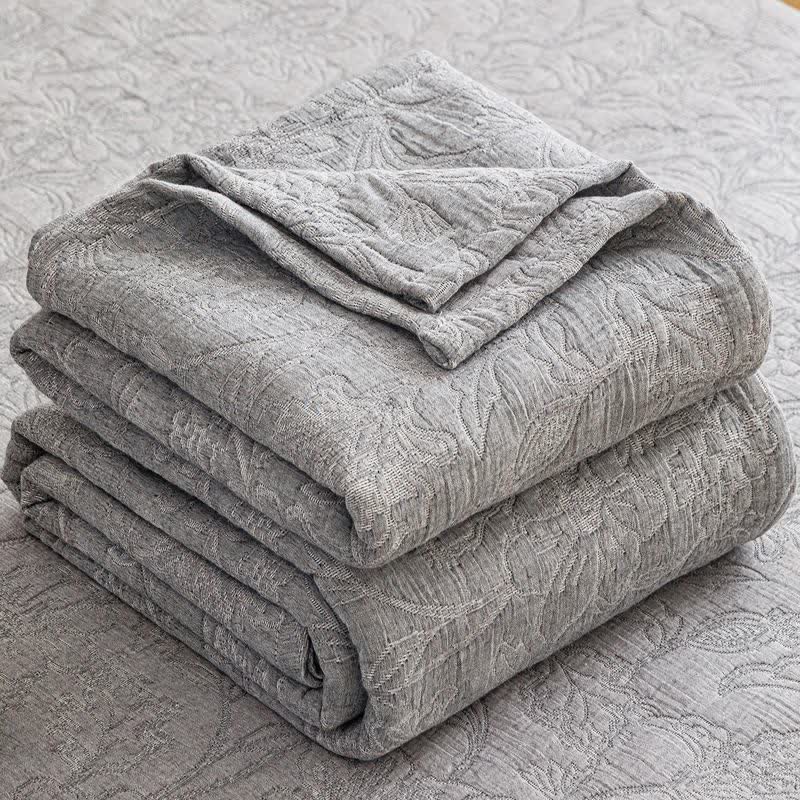 Ownkoti Floral Cotton Triple-Layer Gauze Jacquard Quilt Blanket - image 25