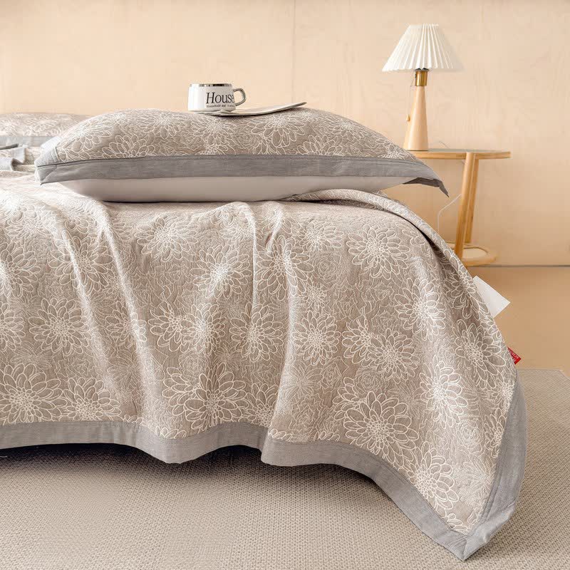 Ownkoti Cotton Rustic Floral Muslin Quilt Blanket - image 5