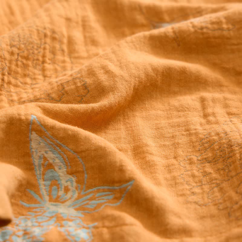 Ownkoti Yellow Peony Cotton Gauze Kimono Robe - image 11
