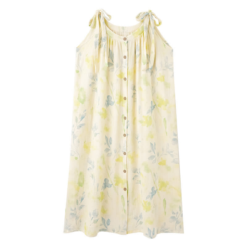 Ownkoti Country-Style Floral & Leaf Camisole Nightgown - image 8