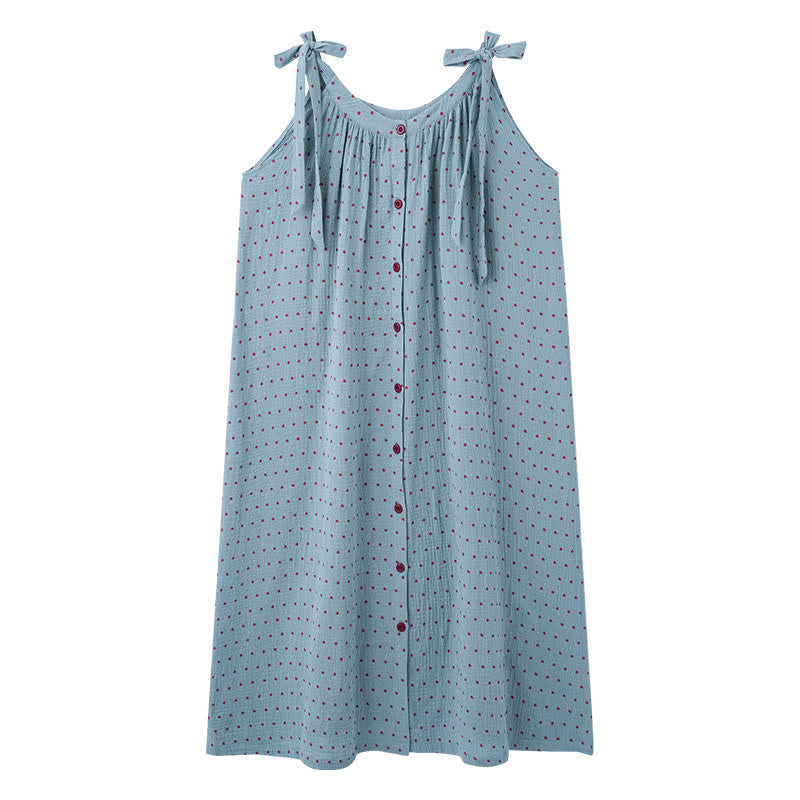 Ownkoti Blue Polka Dot Camisole Nightgown - image 10