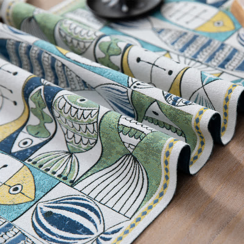 Ownkoti Fish Chenille Tassel Decorative Table Runner - image 11