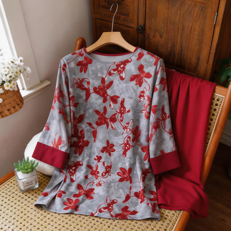 Ownkoti Vintage Floral Eastern-Inspired Loungewear Set - image 6