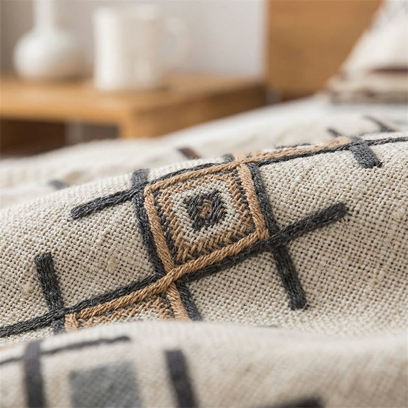 Ownkoti Geometric Cotton Gauze Button Pillowcases (2PCS) - image 1