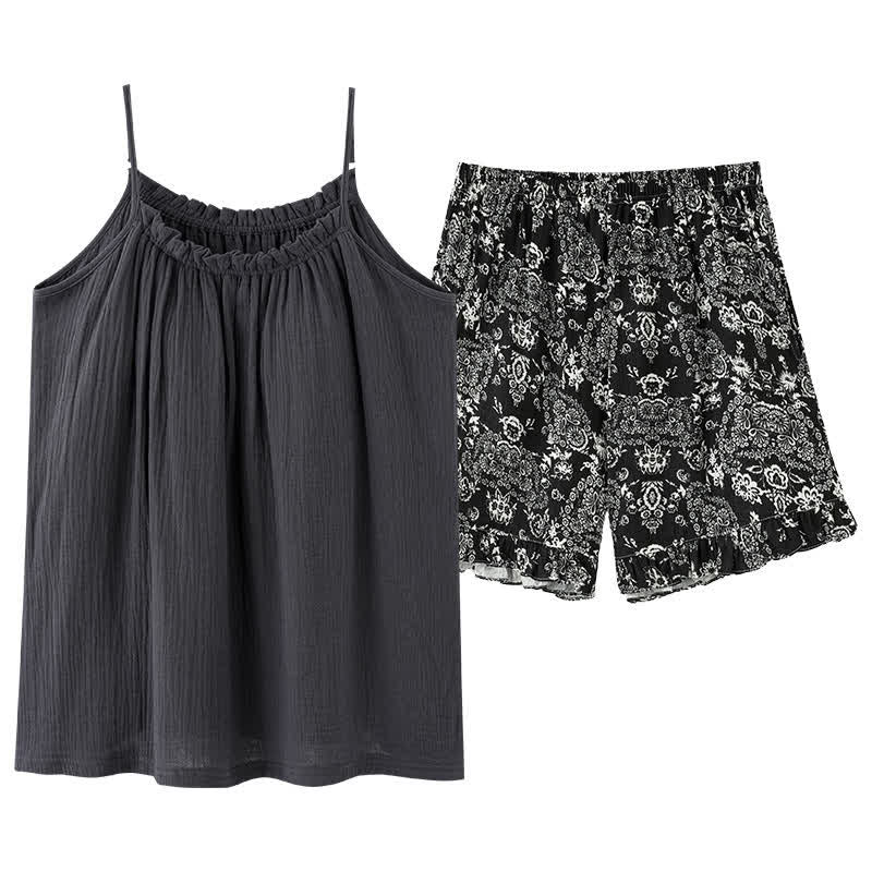 Ownkoti Cami & Vintage Pattern Shorts Pajama Set - image 10