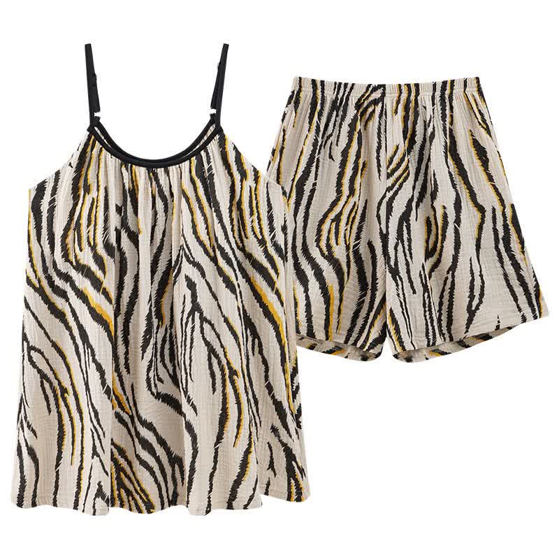 Ownkoti Tiger Stripe Cotton Gauze Cami Pajamas - image 8