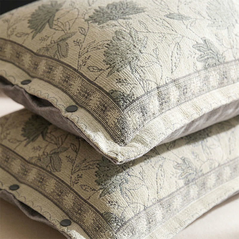 Ownkoti Floral Cotton Gauze Button Pillowcases (2PCS) - image 1