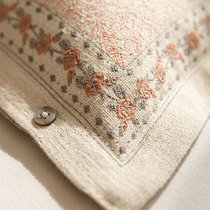 Ownkoti Vintage Rose Cotton Linen Pillowcases (2PCS) - image 1