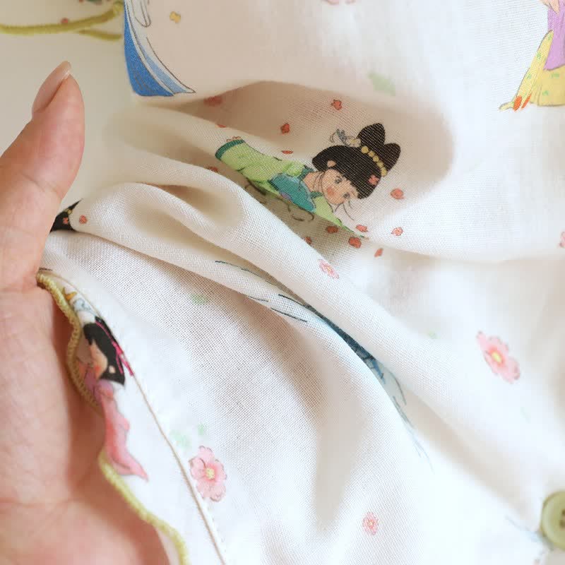 Ownkoti Vintage Oriental Princess Inspired Cotton Pajamas(3PCS) - image 15