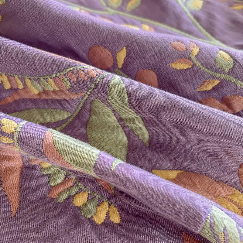 Ownkoti Pastoral Floral & Leaf Cotton Gauze Quilt Blanket - image 13