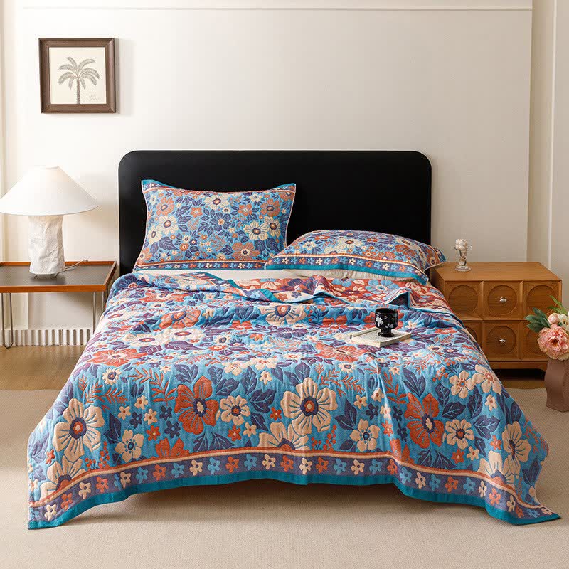 Ownkoti Cherry Blossom Cotton Gauze Quilt Blanket - image 1