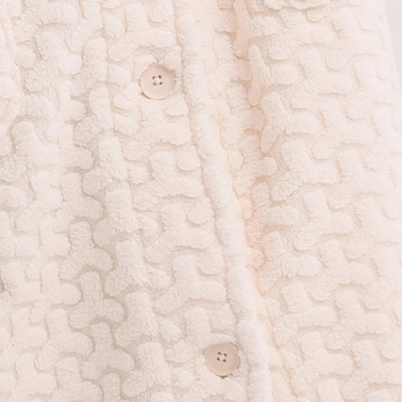 Ownkoti Embossed Plush Coral Fleece Hooded Robe - image 8