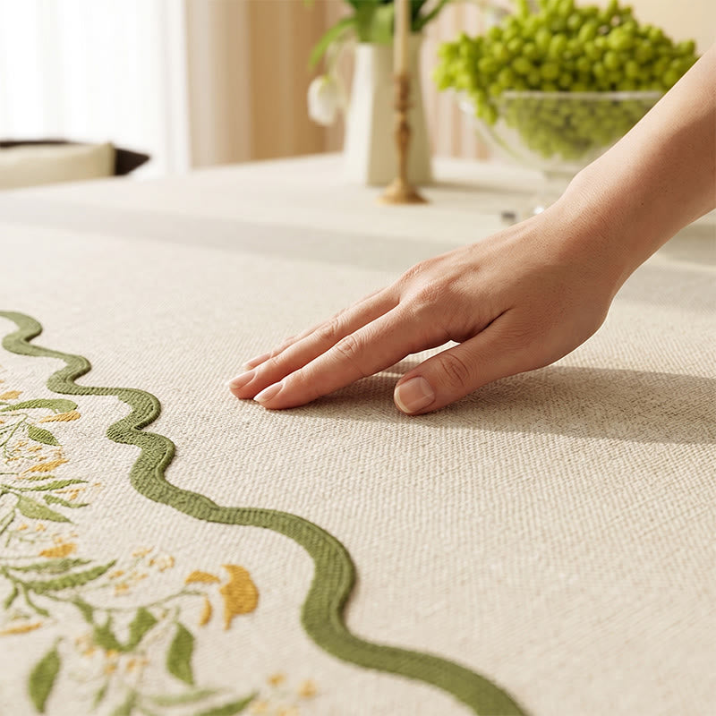 Ownkoti Vintage Garden Floral Cotton Linen Tablecloth - image 3