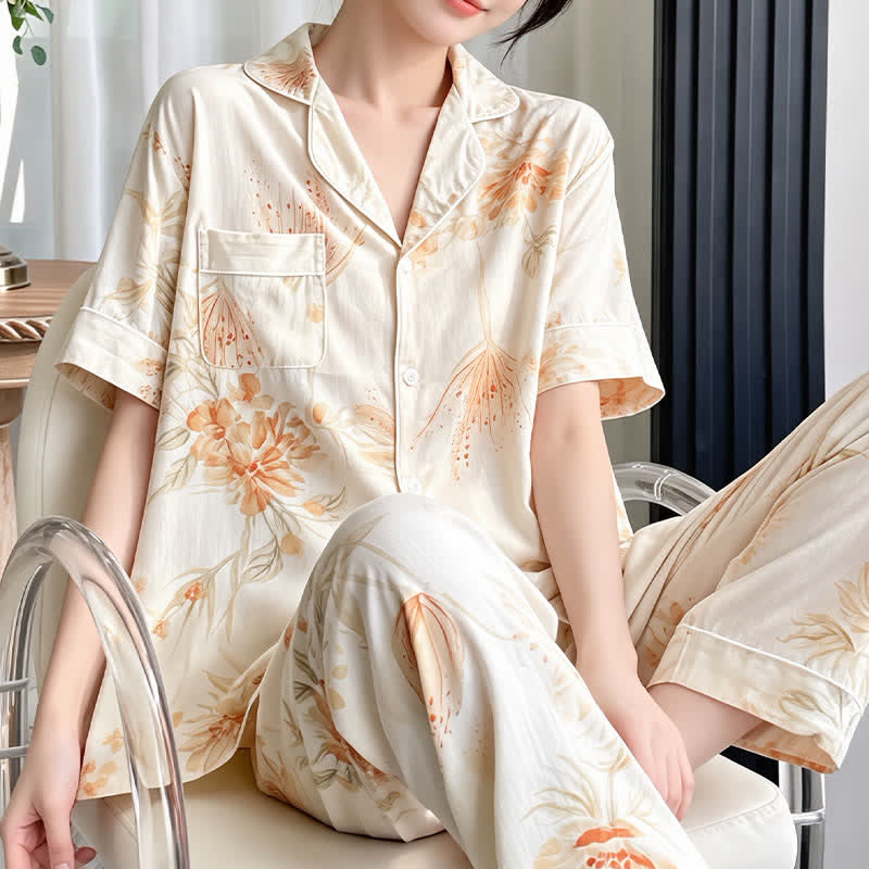 Ownkoti Elegant Blooming Floral Silky Loungewear Set - image 4