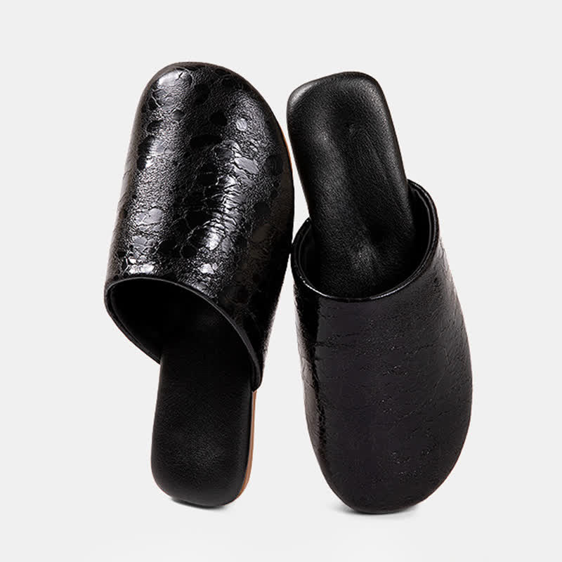 Ownkoti Vintage Marble Pattern Indoor Slippers - Black - 2XL - image 11