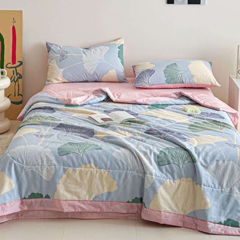 Ownkoti Ginkgo Leaf Print Pure Cotton Quilt - image 4
