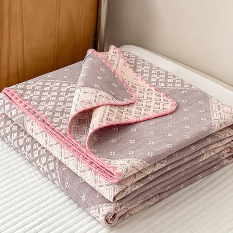 Ownkoti Geometric Patchwork Cotton Triple Gauze Quilt - image 8
