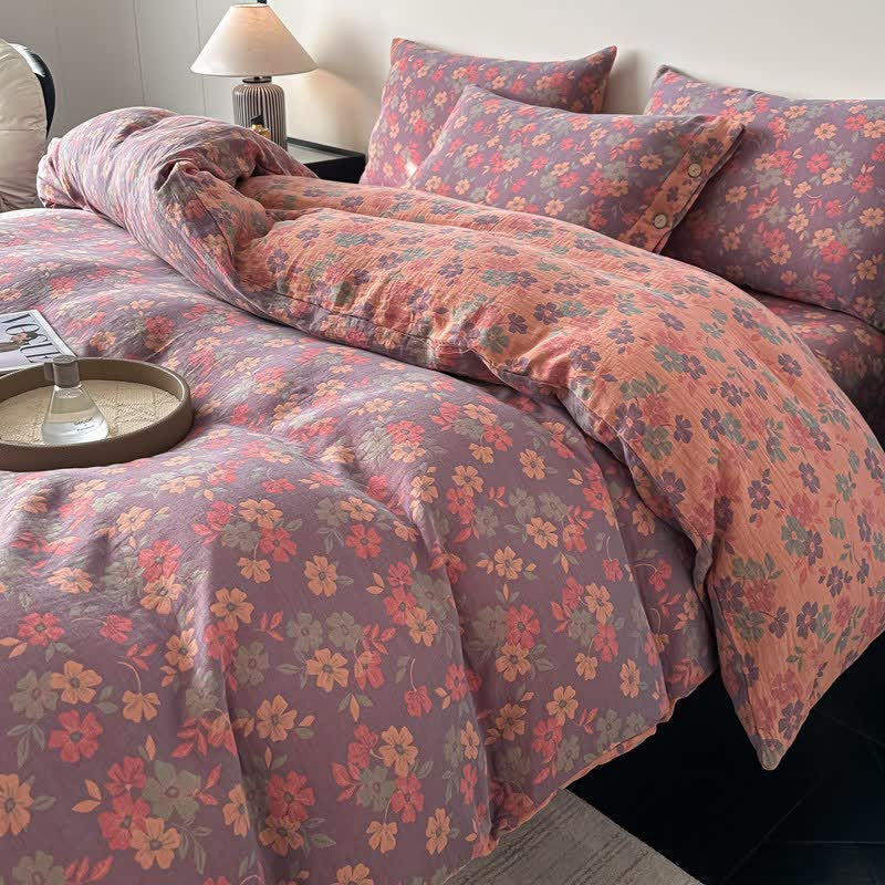 Ownkoti Pastoral Floral Pure Cotton Gauze Bedding(4PCS) - image 5