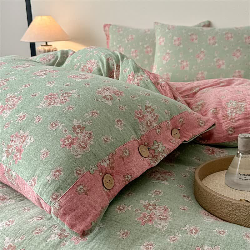 Ownkoti Vintage Floral Pure Cotton Gauze Bedding(4PCS) - image 7