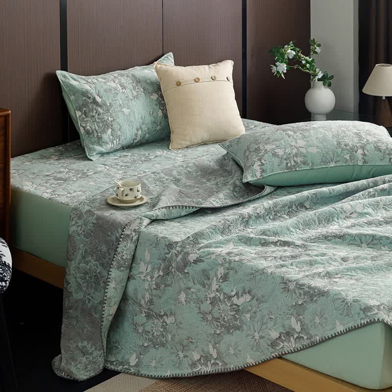Ownkoti Vintage Floral Three-Layer Cotton Gauze Quilt - image 17